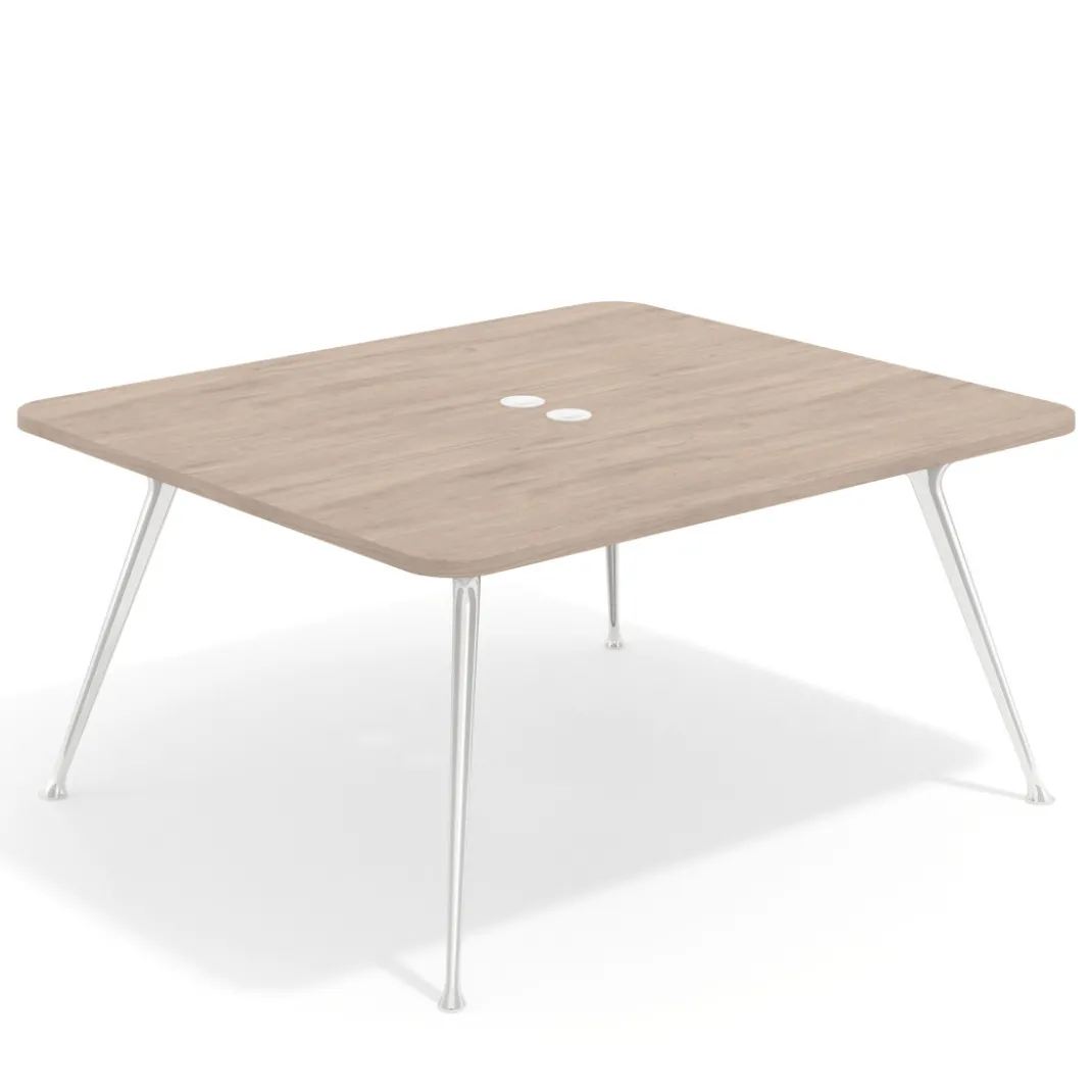 Mesa de reuniones Tekno fondo 140, patas aluminio inyectado, estructura cromada