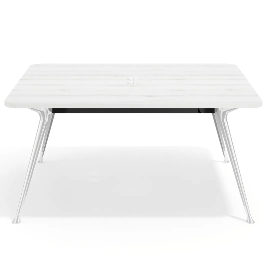 Mesa de reuniones Tekno fondo 140, patas aluminio inyectado, estructura cromada