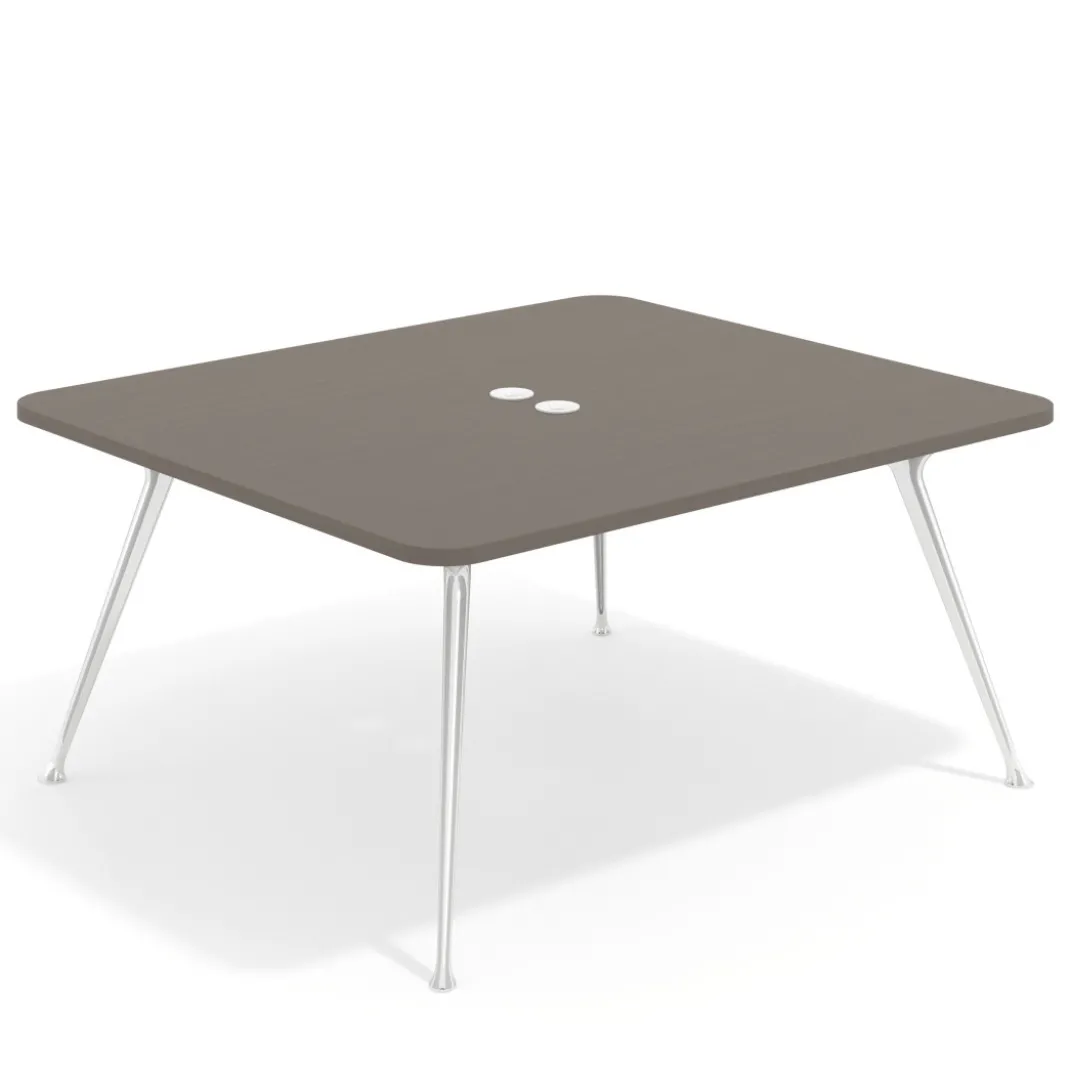 Mesa de reuniones Tekno fondo 140, patas aluminio inyectado, estructura cromada
