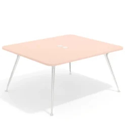 Mesa de reuniones Tekno fondo 140, patas aluminio inyectado, estructura cromada