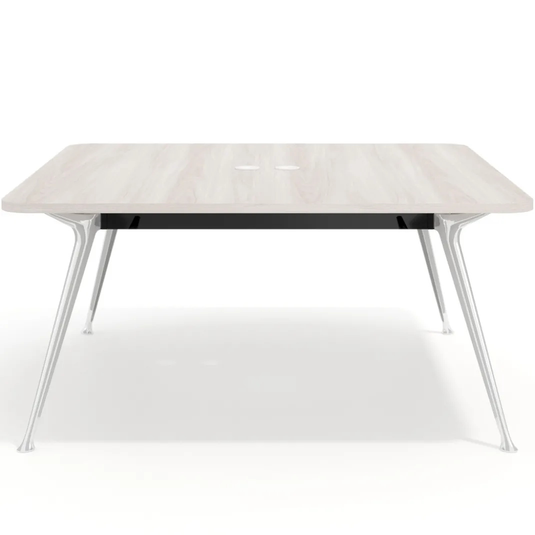 Mesa de reuniones Tekno, fondo 160, patas aluminio inyectado, estructura cromada
