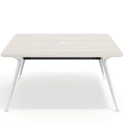 Mesa de reuniones Tekno, fondo 160, patas aluminio inyectado, estructura cromada