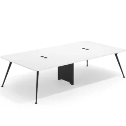 Mesa de reuniones Tekno gran formato, fondo 160, patas aluminio inyectado, estructura negra