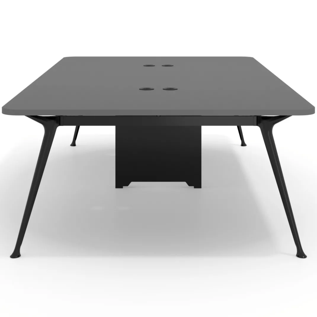 Mesa de reuniones Tekno gran formato, fondo 160, patas aluminio inyectado, estructura negra