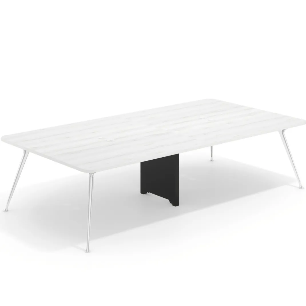 Mesa de reuniones Tekno gran formato, fondo 160, patas aluminio inyectado, estructura cromada