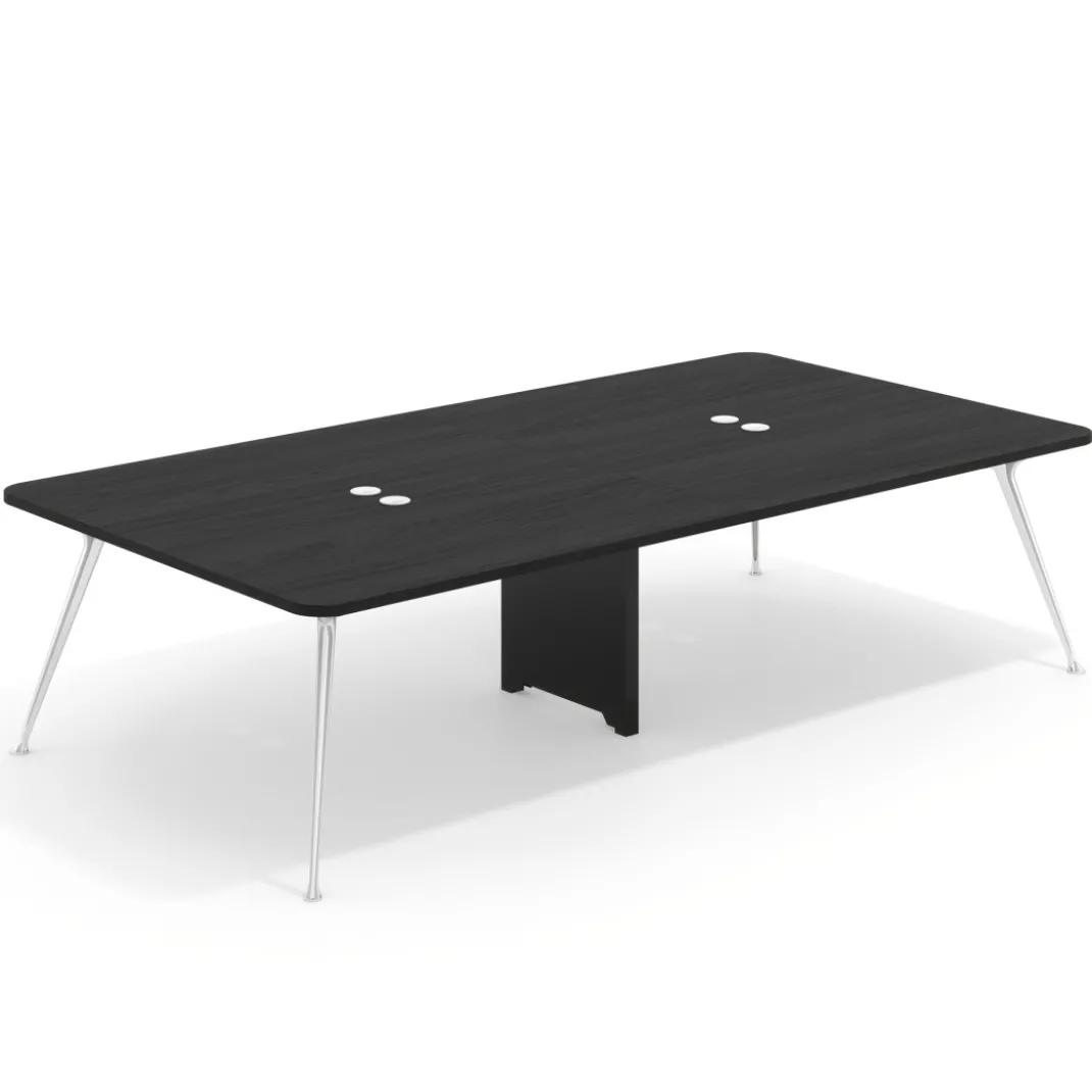 Mesa de reuniones Tekno gran formato, fondo 160, patas aluminio inyectado, estructura cromada