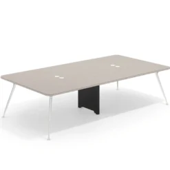 Mesa de reuniones Tekno gran formato, fondo 160, patas aluminio inyectado, estructura cromada