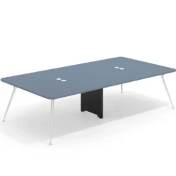 Mesa de reuniones Tekno gran formato, fondo 160, patas aluminio inyectado, estructura cromada