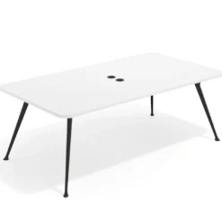 Mesa de reuniones Tekno gran formato, fondo 120, patas aluminio inyectado, estructura negra