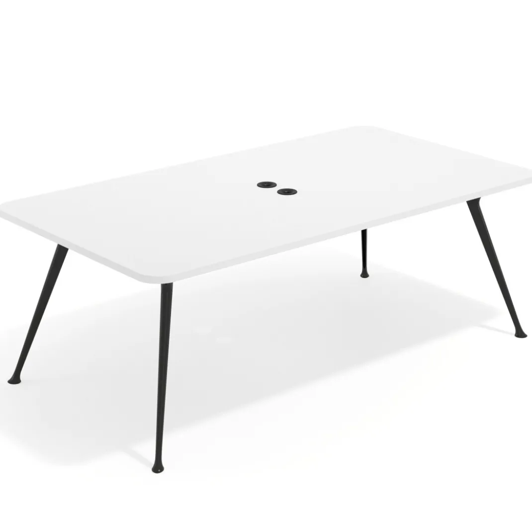 Mesa de reuniones Tekno gran formato, fondo 120, patas aluminio inyectado, estructura negra