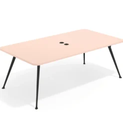 Mesa de reuniones Tekno gran formato, fondo 120, patas aluminio inyectado, estructura negra