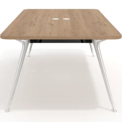 Mesa de reuniones Tekno gran formato, fondo 120, patas aluminio inyectado, estructura cromada