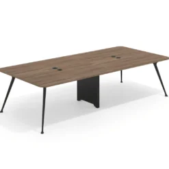 Mesa de reuniones Tekno gran formato, fondo 140, patas aluminio inyectado, estructura negra
