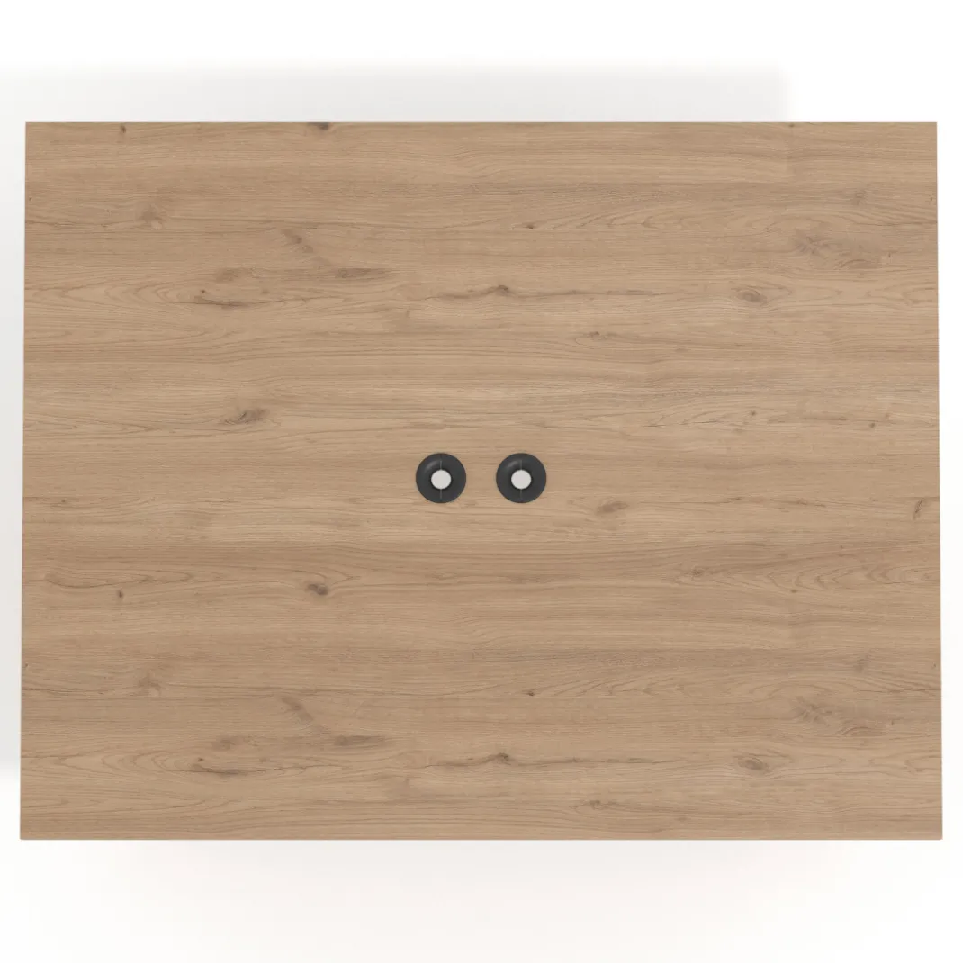 Mesa doble individual para coworking UvePro fondo 126 cm estructura negra con patas de madera