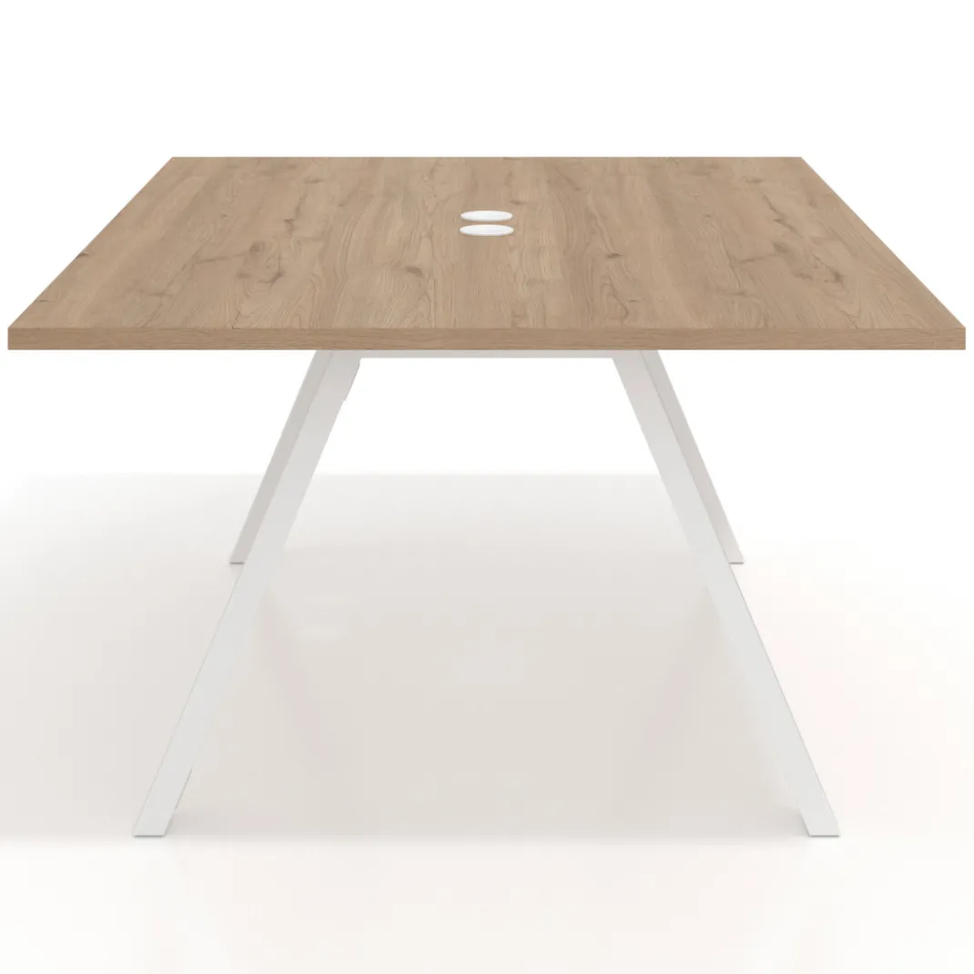 Mesa doble individual para coworking UvePro fondo 126 cm estructura blanca