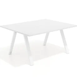 Mesa doble individual para coworking UvePro fondo 126 cm estructura blanca