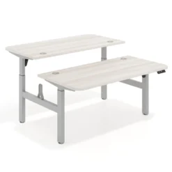 Mesa Multipuesto Elevable eléctrica Erghos Motion estructura aluminio 2 cantos curvos