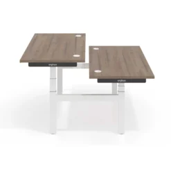 Mesa Multipuesto Elevable eléctrica Erghos Smart Pro estructura blanca canto recto