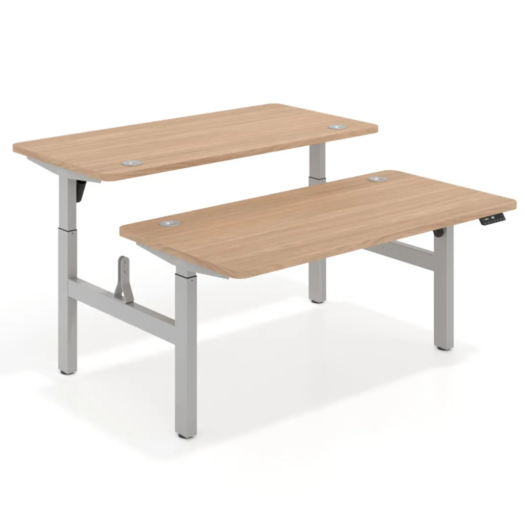 Mesa Multipuesto Elevable eléctrica Erghos Motion estructura aluminio 4 cantos curvos