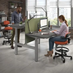 Mesa Multipuesto Elevable eléctrica Erghos Motion estructura aluminio 4 cantos curvos