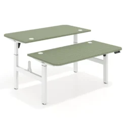 Mesa Multipuesto Elevable eléctrica Erghos Motion estructura aluminio 4 cantos curvos