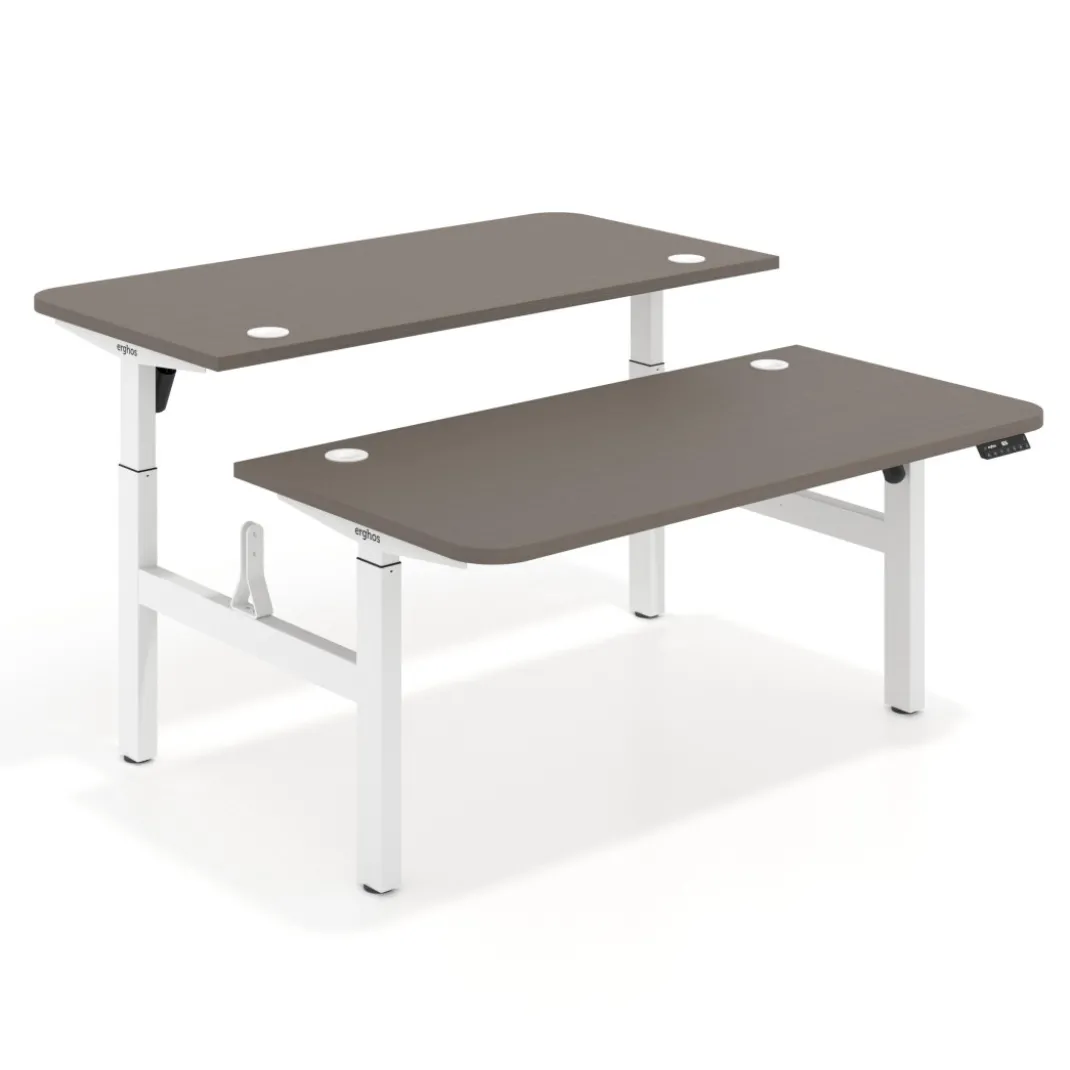 Mesa Multipuesto Elevable eléctrica Erghos Motion estructura aluminio canto recto