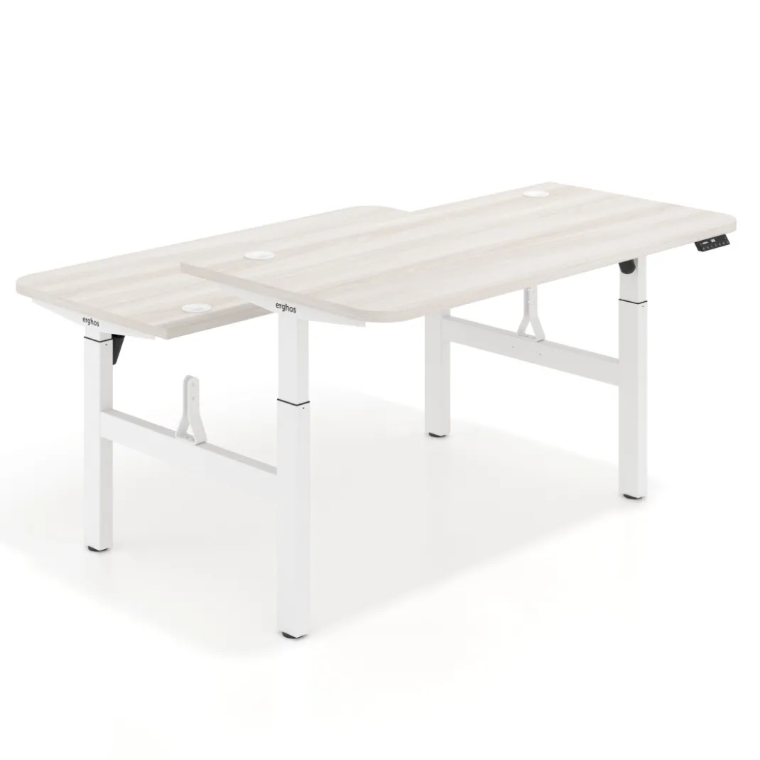 Mesa Multipuesto Elevable eléctrica Erghos Motion estructura aluminio canto recto