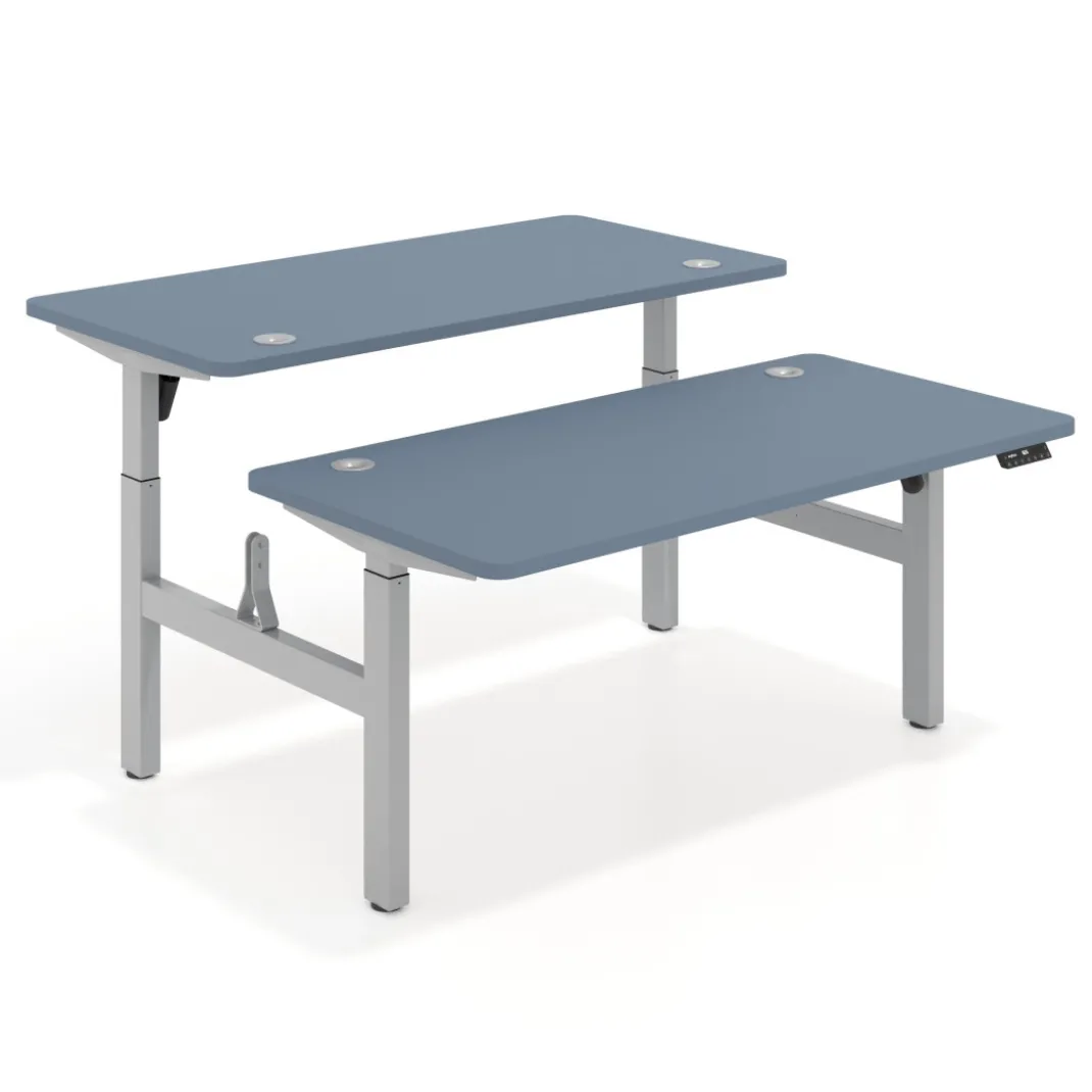 Mesa Multipuesto Elevable eléctrica Erghos Motion estructura aluminio 4 cantos curvos