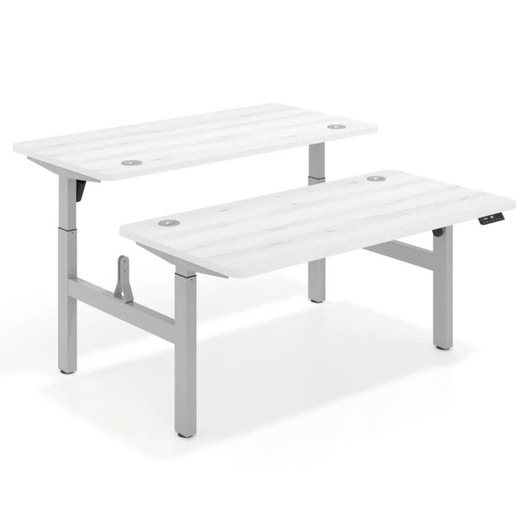 Mesa Multipuesto Elevable eléctrica Erghos Motion estructura aluminio 4 cantos curvos