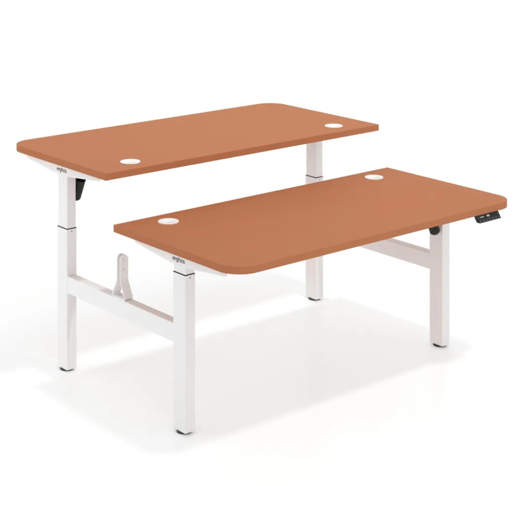 Mesa Multipuesto Elevable eléctrica Erghos Motion estructura aluminio 4 cantos curvos
