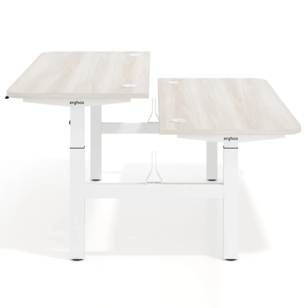 Mesa Multipuesto Elevable eléctrica Erghos Motion estructura aluminio 4 cantos curvos