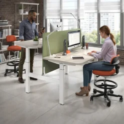 Mesa Multipuesto Elevable eléctrica Erghos Motion estructura aluminio 4 cantos curvos