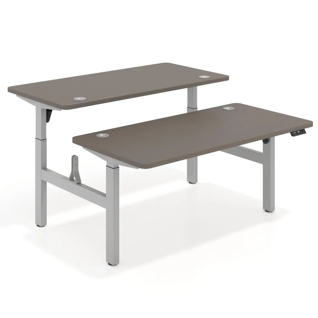 Mesa Multipuesto Elevable eléctrica Erghos Motion estructura aluminio 4 cantos curvos