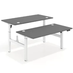 Mesa Multipuesto Elevable eléctrica Erghos Motion estructura blanca canto recto