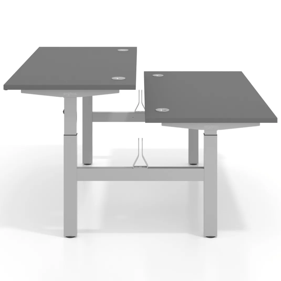 Mesa Multipuesto Elevable eléctrica Erghos Motion estructura aluminio 4 cantos curvos