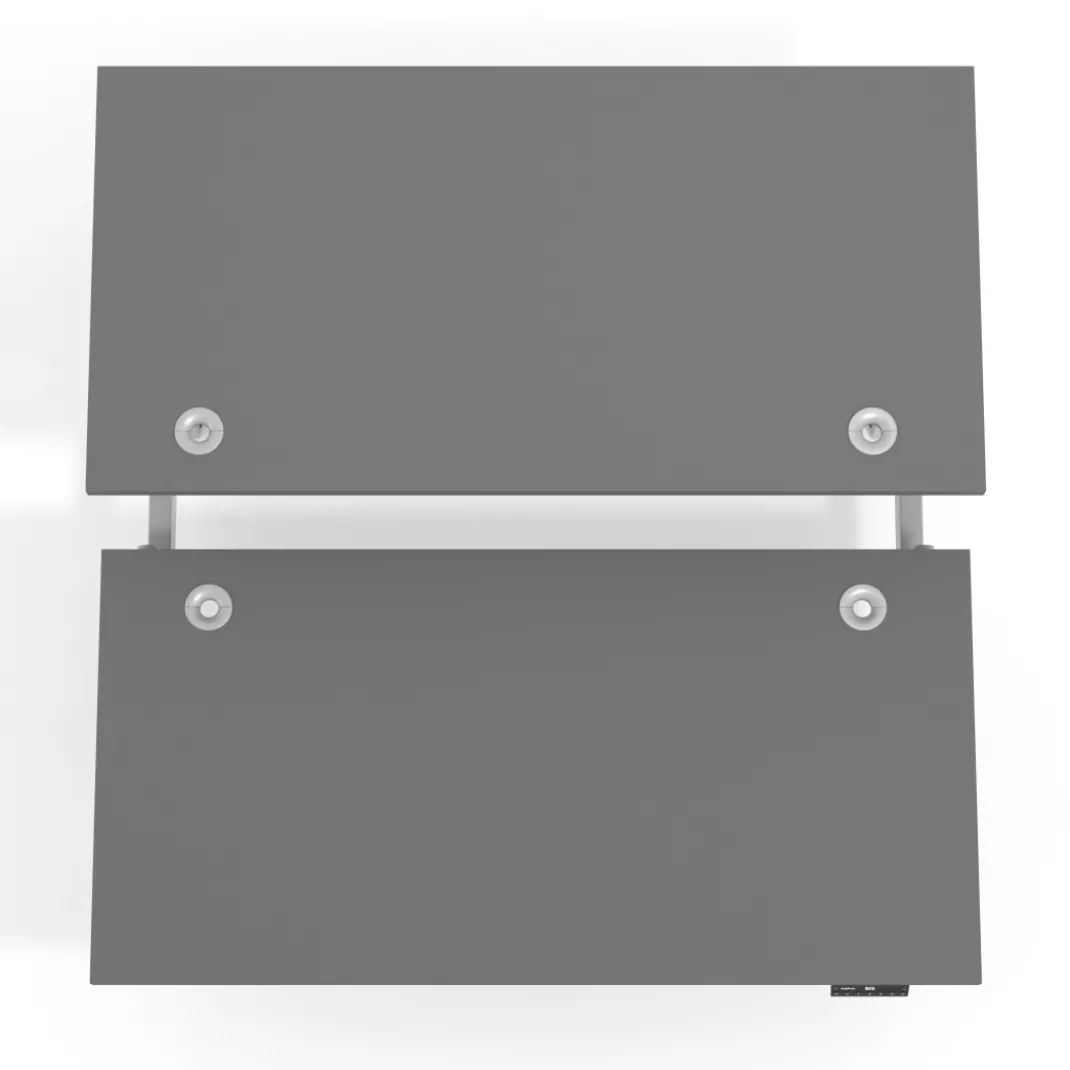 Mesa Multipuesto Elevable eléctrica Erghos Motion estructura aluminio 4 cantos curvos