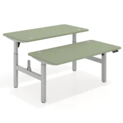 Mesa Multipuesto Elevable eléctrica Erghos Motion estructura aluminio 4 cantos curvos