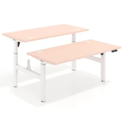 Mesa Multipuesto Elevable eléctrica Erghos Motion estructura blanca canto recto