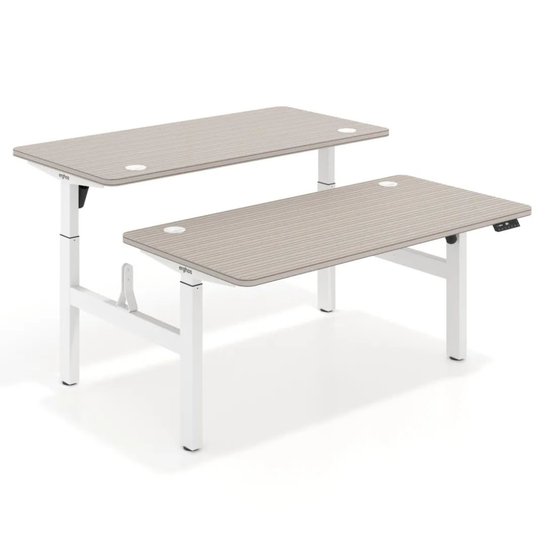 Mesa Multipuesto Elevable eléctrica Erghos Motion estructura aluminio 4 cantos curvos