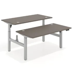 Mesa Multipuesto Elevable eléctrica Erghos Motion estructura blanca canto recto