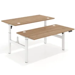 Mesa Multipuesto Elevable eléctrica Erghos Motion estructura blanca canto recto