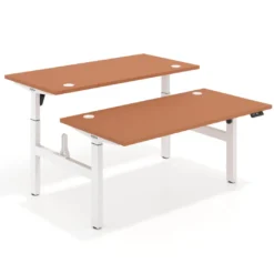 Mesa Multipuesto Elevable eléctrica Erghos Motion Pro estructura blanca canto recto