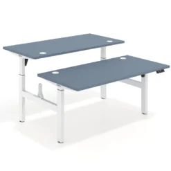 Mesa Multipuesto Elevable eléctrica Erghos Motion Pro estructura blanca canto recto