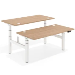 Mesa Multipuesto Elevable eléctrica Erghos Motion Pro estructura blanca canto recto