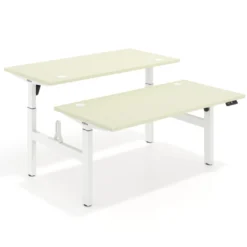 Mesa Multipuesto Elevable eléctrica Erghos Motion estructura blanca canto recto