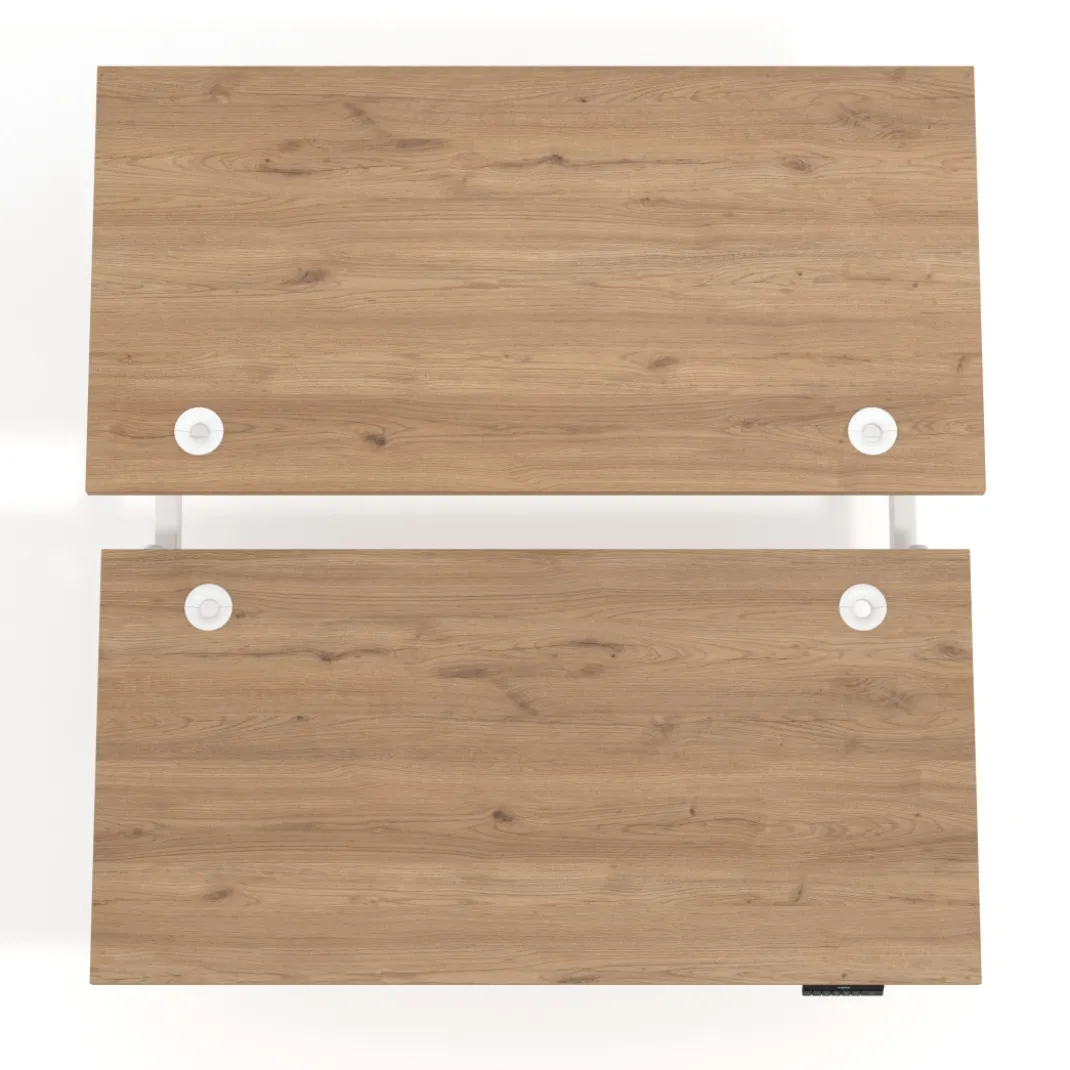 Mesa Multipuesto Elevable eléctrica Erghos Motion estructura blanca canto recto