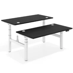 Mesa Multipuesto Elevable eléctrica Erghos Motion Pro estructura blanca canto recto