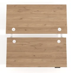 Mesa Multipuesto Elevable eléctrica Erghos Motion Pro estructura blanca 2 cantos curvos