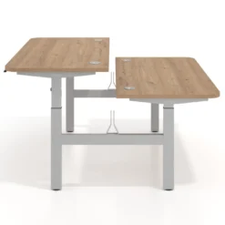 Mesa Multipuesto Elevable eléctrica Erghos Motion estructura aluminio 2 cantos curvos