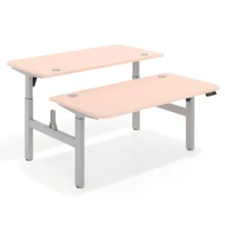 Mesa Multipuesto Elevable eléctrica Erghos Motion estructura aluminio 2 cantos curvos